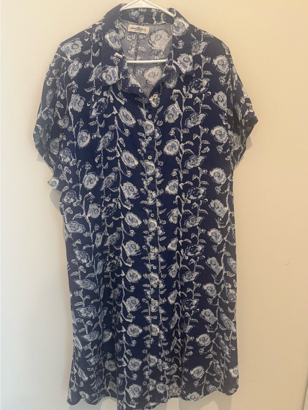 NATURAL LIFE Navy and White Floral Dress